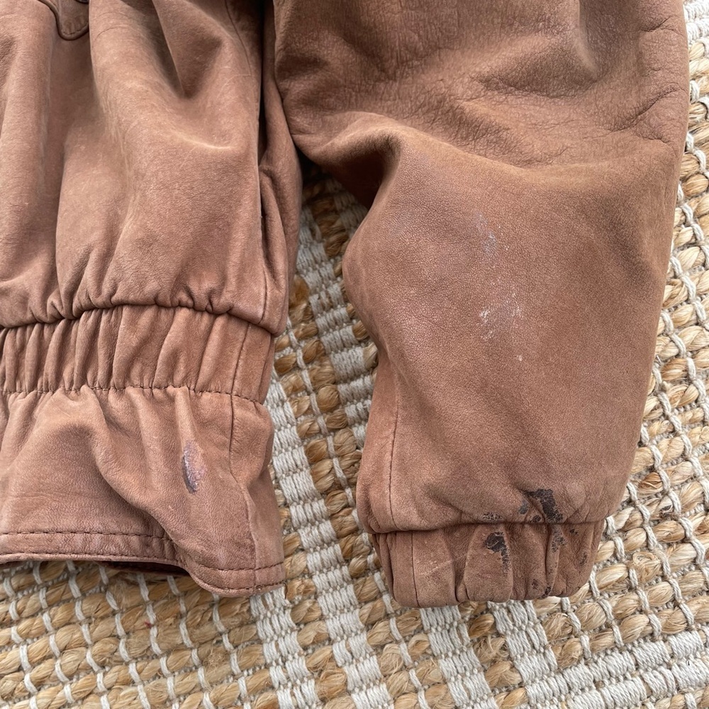 Vintage Winlit Leather Jacket Boho Patchwork Western Distressed Brown 90s - Picture 13 of 14